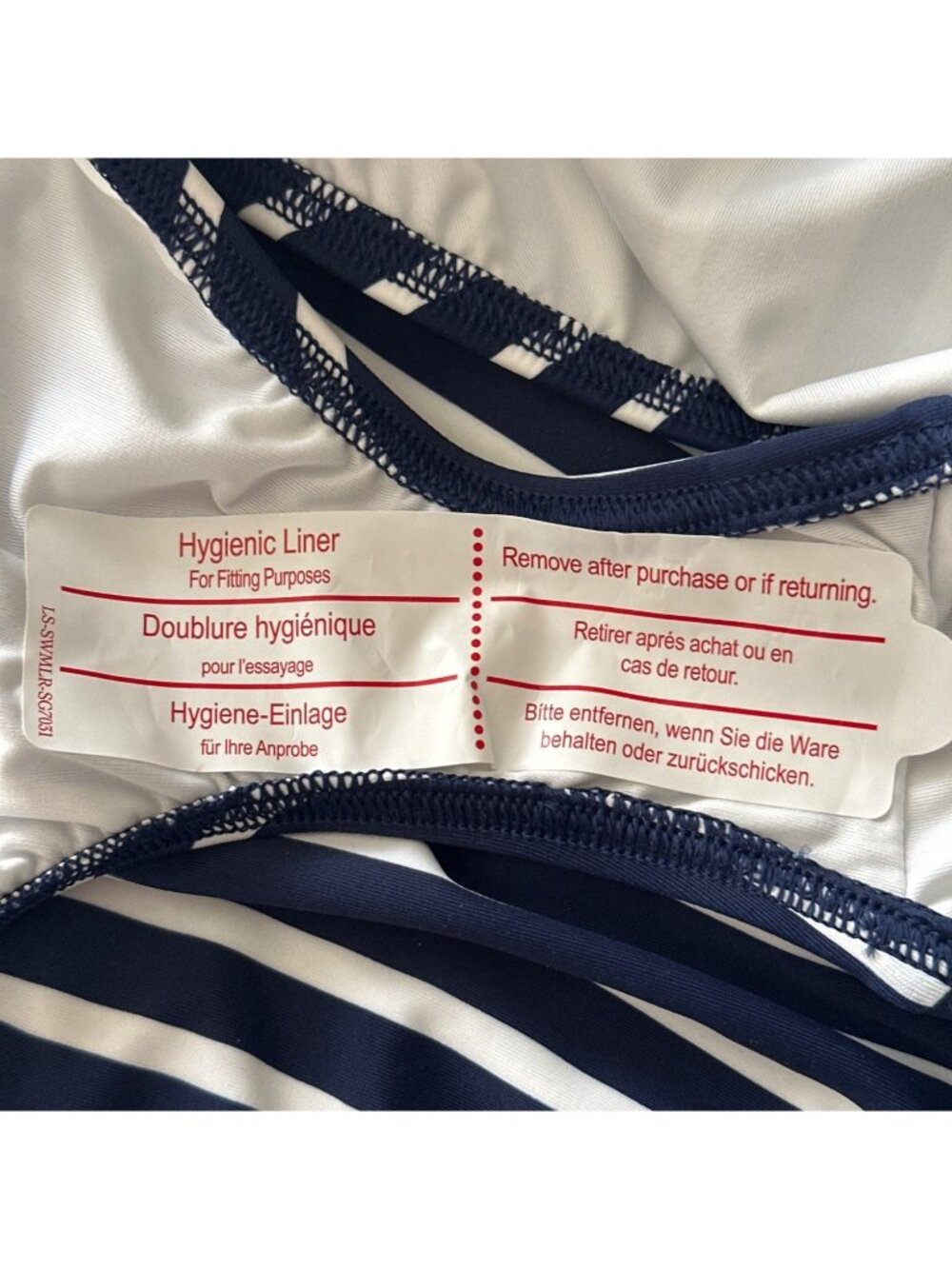Lands' End Tugless Sporty One-Piece Swimsuit Navy/White SZ 16 Beach Vacation - Picture 3 of 5